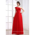 ED038 OEM Service Beaded One Shoulder Ruffles Chiffon A-line Red Elegant Prom Dress 2018 evening